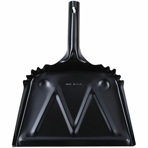 Genuine Joe Heavy-Duty Metal Dustpan - 12 Wide - Steel - Black - 1 Each GJO58143 - main