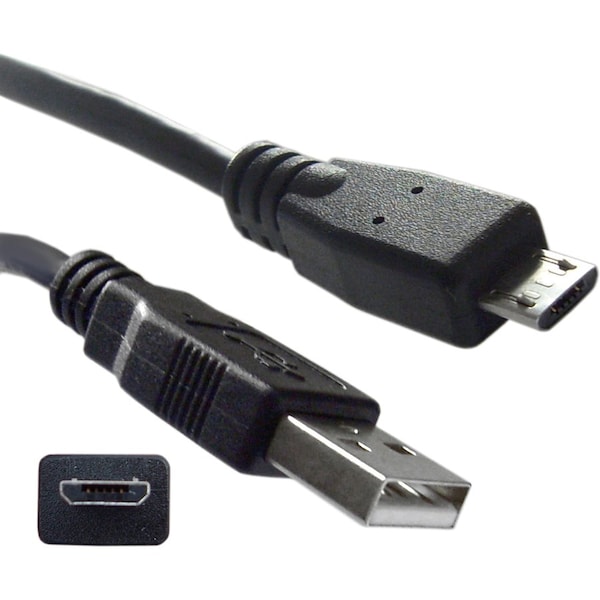 Cable Wholesale Micro USB 2.0 Cable, Black, Type A Male / Micro-B Male, 6 foot 10U2-03106BK - main