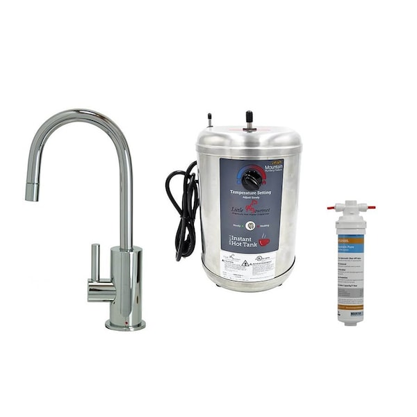 Mountain Plumbing Hot Water Faucet and Little Gourmet Premium Tank in Unlacquered Brass MT1840DIY-NL/ULB - main