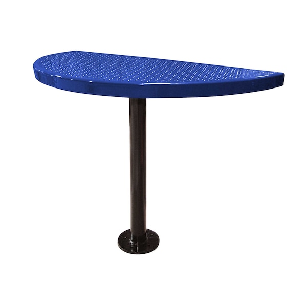 Leisure Craft Perforated Semi-Circle Pedestal Table, Portable, 30"H, Navy STAB30-PERF-NAVY - main