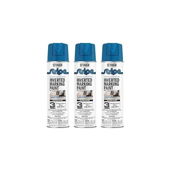 Seymour Midwest Stripe 3-Series Inverted Ground Marking Paint, Precaution Blue net 15oz., 3PK 20353-3 - main