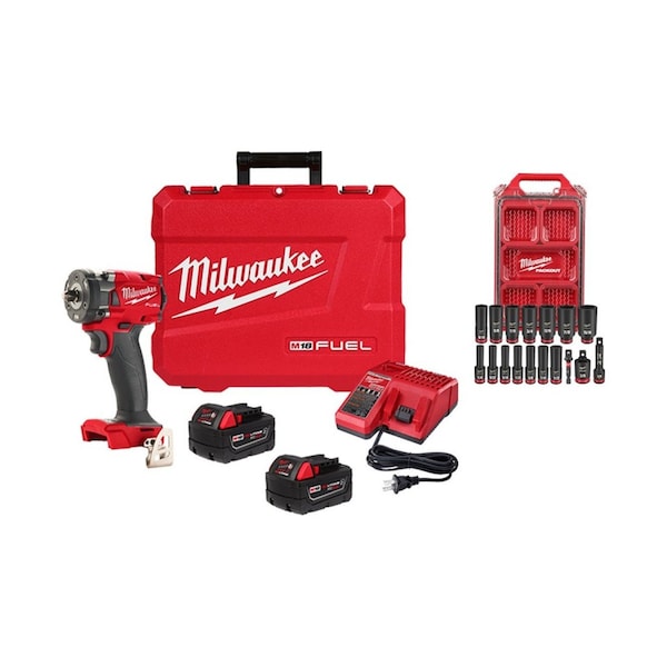 Milwaukee Tool M18 FUEL 3/8 " CPIW + SAE Socket Set 2854-22R, 49-66-6800 - main