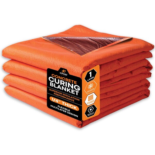 Xpose Safety Concrete Curing Blanket, 1-Layer, 6x25 ft, R-3.13 Air / R-1.08 Surface, Orange CCB-1L-X - main