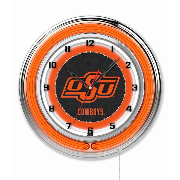 Holland Bar Stool Co Oklahoma State University Double Neon 19" Clock Clk19OKStUn - main