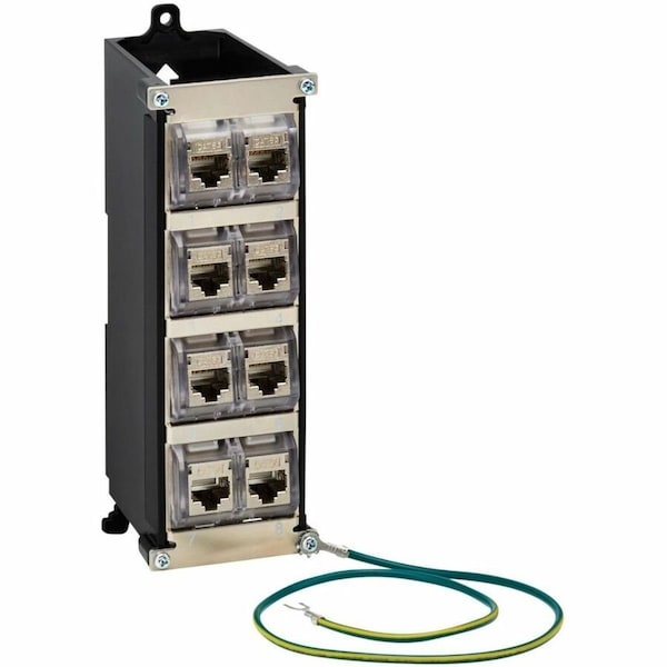 Eaton TRIPP LITE SERIES 8-PORT METAL SHIELDED DIN-RAIL MOUNT PRELOADED KEYSTONE PATCH N063-008-6A-SH - main