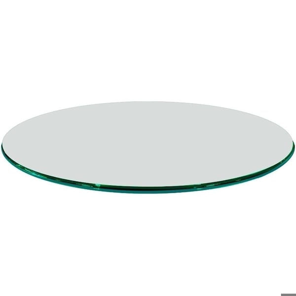 Fab Glass And Mirror 42in Round 1/2in in Thick Tempered Ogee Edge Polish Glass Table Top, Clear, Wall Mirror T-42RD12MMOGTE - main