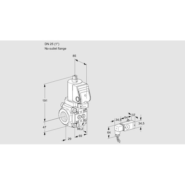 Honeywell Kromschroder Solenoid Valve for Gas/Air, 500 mbar, IP65, EN 161 Class A KS88028397 - main