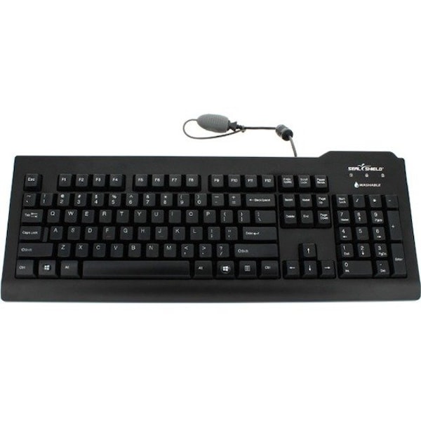 Sealshield SILVER SEAL Medical Grade Keyboard - Dishwasher Safe & Antimicrobial QWERTY ANSI SSKSV207L - main