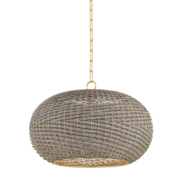 Hudson Valley Lighting Penarth Pendant in Aged Brass 5525-AGB - main