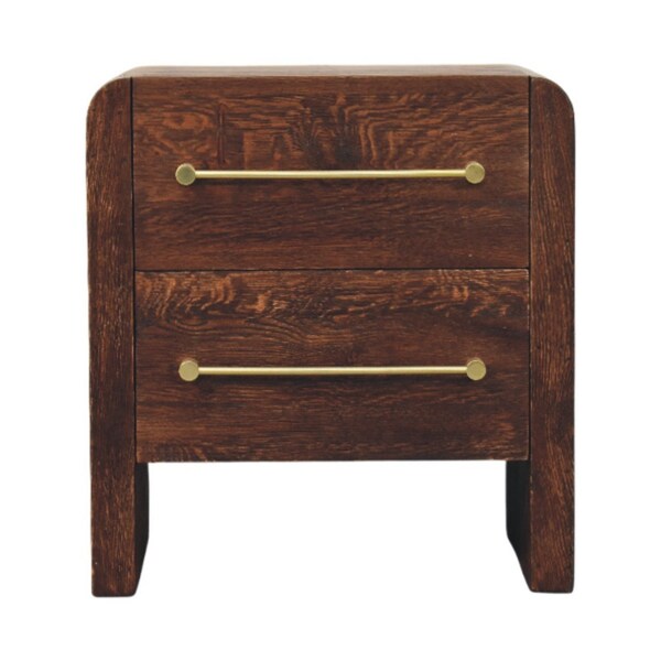 Homeroots 23" Brown Solid Wood Two Drawer Nightstand 701721 - main