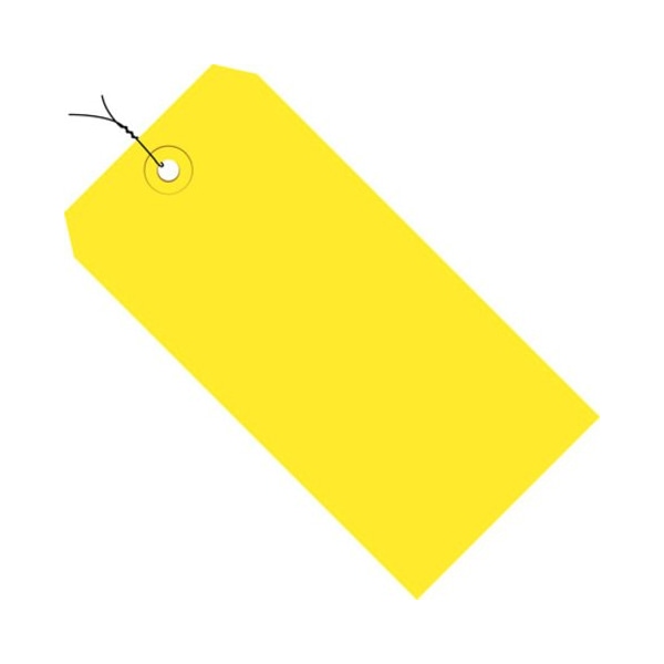 Box Packaging Shipping Tag Pre WiredNo 1 2-3/4L x 1-3/8W Yellow 1000/Pack G11013C - main