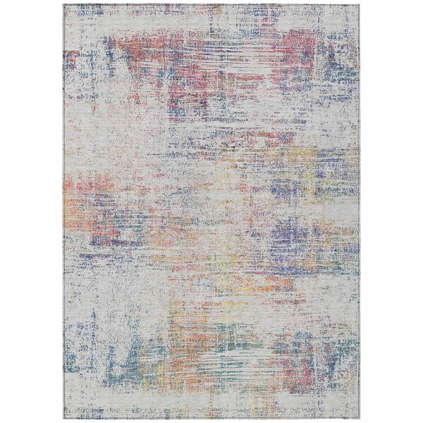 Homeroots 10' X 14' Ivory Orange And Blush Abstract Washable Indoor Outdoor Area Rug 588755 - main