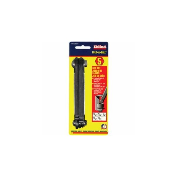 Eklind Inch Fold-Up Hex Key Sets, 5 per fold-up, Ball Hex Tip, Inch 269-20519 - main