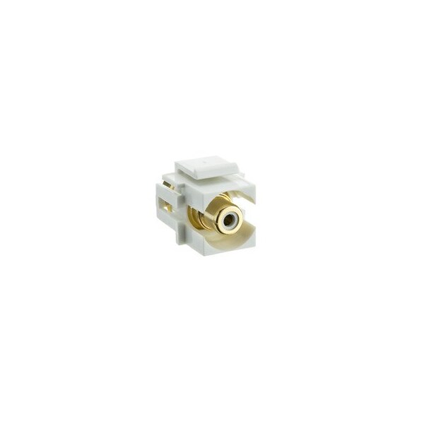 Cable Wholesale Keystone Insert, White, Recessed RCA Female Coupler (White RCA) 324-220WW - main