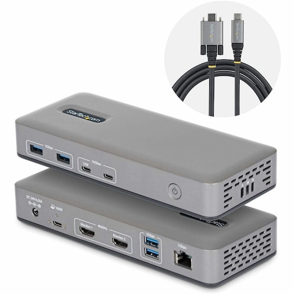 Startech.Com CONNECT TWO 4K 60HZ HDMI DISPLAYS THROUGH A SINGLE USB TYPE-C PORT; PLUG-AND-PLA 196N-USBC-DOCK - main