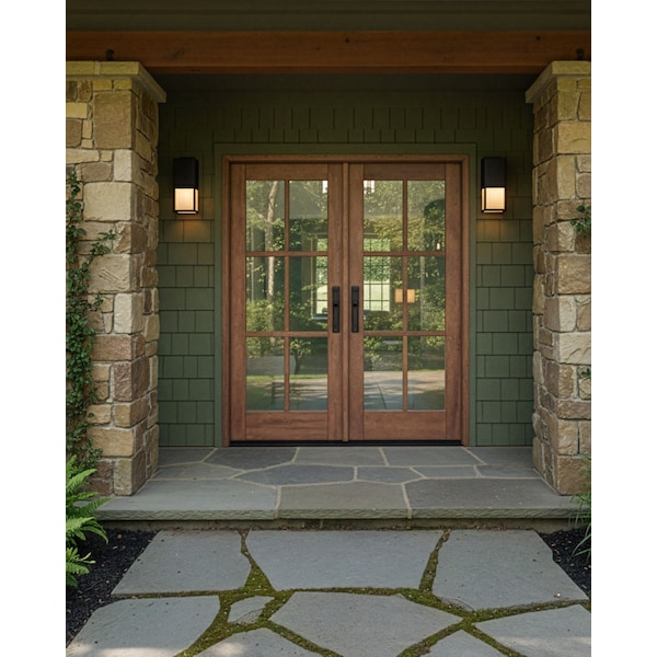 Doornmore G106, 74.5" x 82" ( 2x36" Door) Left Hand, Mahogany SDL 6 Lite Exterior Door G106-SW-3680_2_LI - main
