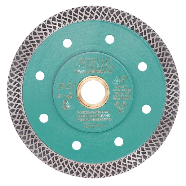 Pearl P4 Thin Mesh Turbo Porcelain Blade 4 1/2 in. 5/8 in.-20mm-7/8 in. 4 Holes DIA45TT - main