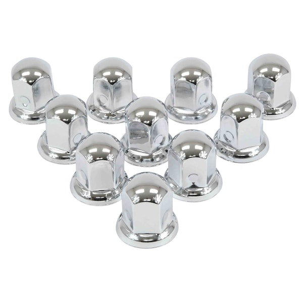 Mytee Products Chrome Metal Lug Nut Covers, 2inH, fits 33mm, Push on 120 Pcs, 12PK LNC-CHROME-51x33x12 - main