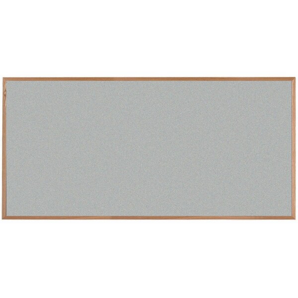 Aarco VIC Cork Bulletin Board, Red Oak Frame, Clear Lacquer Finish, Oyster Shell 48''Hx96''W OW4896206 - main