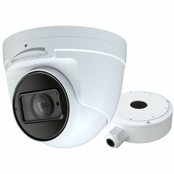 Speco Technologies 4MP H.265 IP Turret Camera with IR, WDR 2.8-12mm motorized Lens, Included Junction Box, White, NDAA O4VT2M - main