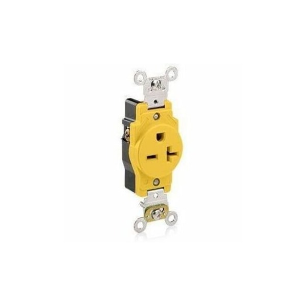 Leviton Duplex Straight Blade Receptacle, 6-20R, 20 A, 250V AC, 2 Pole, 3 Wire, Flush Mount, Grounded 5461-CR - main