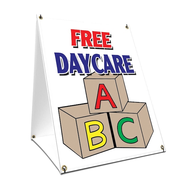 Signmission Free Daycare, 36 Inch x 24 Inch A-frame Yard Sign, Plastic Sign SBC-2436-Free Daycare - main