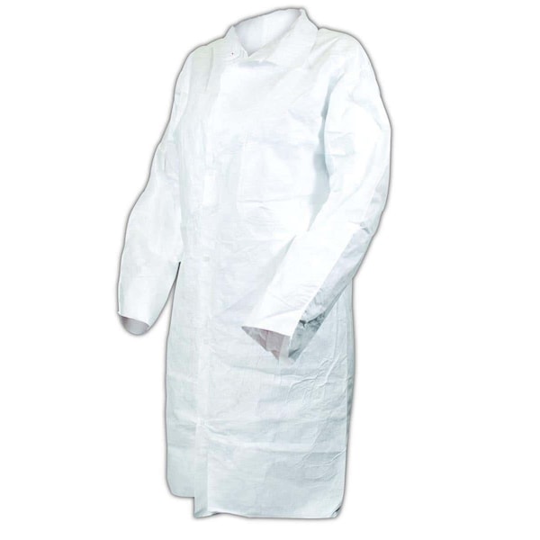 Dupont DuPont Tyvek TY212SWH Disposable Lab Coat with Pockets and Collar, 30case C115-L - main