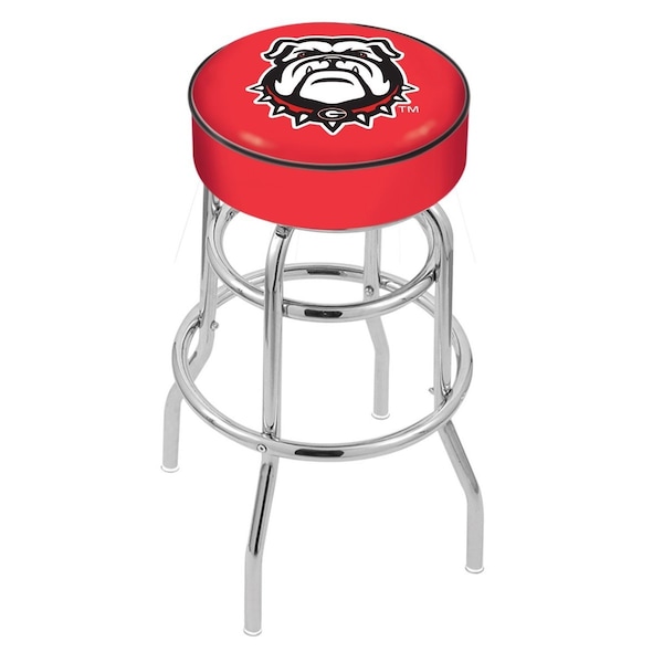 Holland Bar Stool Co 25" Georgia "Bulldog" Cushion Seat, 2-Ring Chrome Swivel Bar Stool L7C125GA-Dog - main