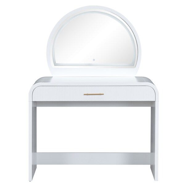 Homeroots 39" White Wood Lighted Mirrored Dresser 691711 - main