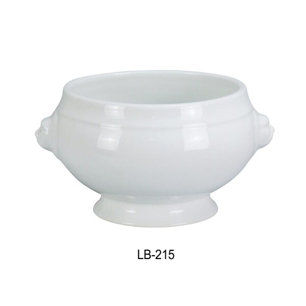 Yanco 15 oz Lion Porcelain Bouillon Bowl, Super White - 5.25 x 3.25 in., 24PK LB-215 - main