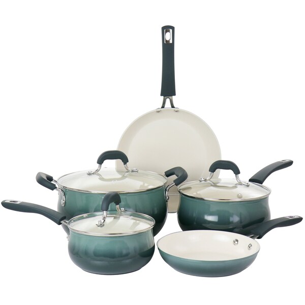 Oster Corbett 8 Piece Nonstick Aluminum Cookware Set in Blue 94243.08 - main