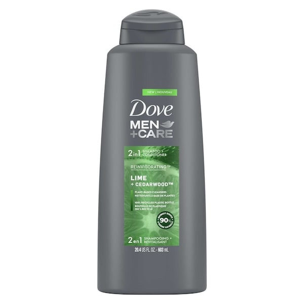 Dove Men+Care Lime Cedarwood 2 in 1 Shampoo and Conditioner, 20.4 Ounce, 4PK 69777397 - main