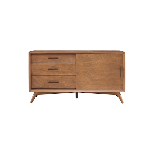 Homeroots 50in Mahogany Solid Wood Enclosed and Open Storage TV Stand 404273 - main