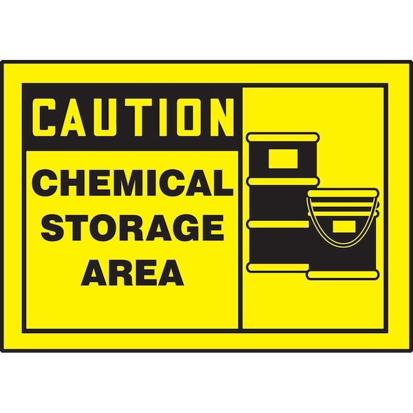 Accuform OSHA CAUTION SAFETY LABEL CHEMICAL LCHL610XVE - main