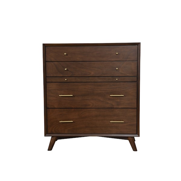 Homeroots 38" Mahogany Solid Wood Four Drawer Chest 524149 - main