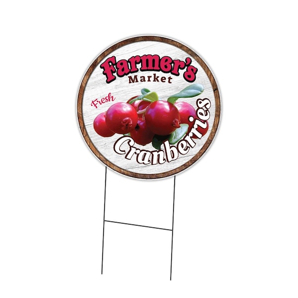 Signmission Farmers Market Cranberries Double Sided Corrugated Plastic Circle Yard, C-16-CIR-DS-WS-Cranberries C-16-CIR-DS-WS-Cranberries - main