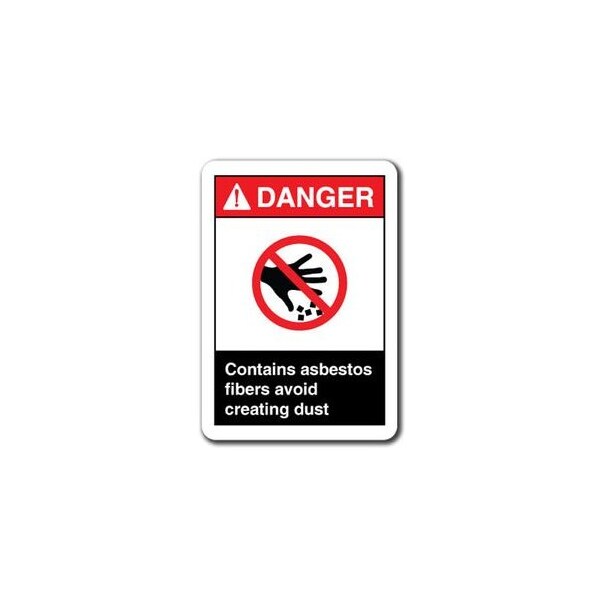 Signmission 10 in Height, Plastic, ANSI-710DS Contains Asbestos Fibers, ANSI-710DS Contains Asbestos Fibers ANSI-710DS Contains Asbestos Fibers - main