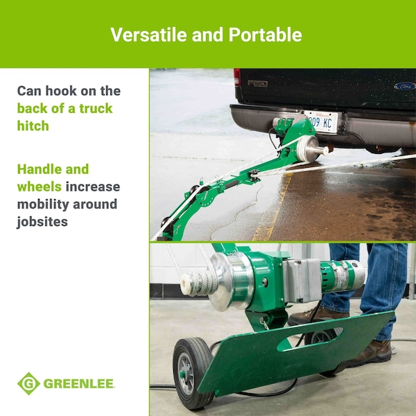 リール MRLEE Greenlee Cable Puller, 2000 lb., 120V, 12A G3 | Zoro