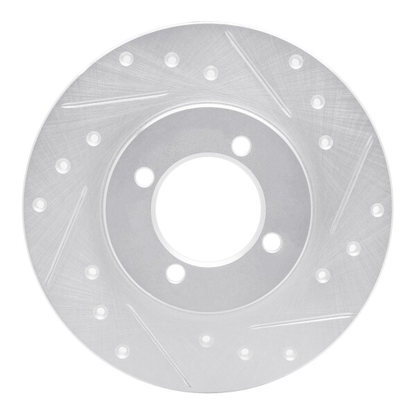 Dynamic Friction Co DFC Brake Rotor - Drilled and Slotted - Silver 631-76006R - main