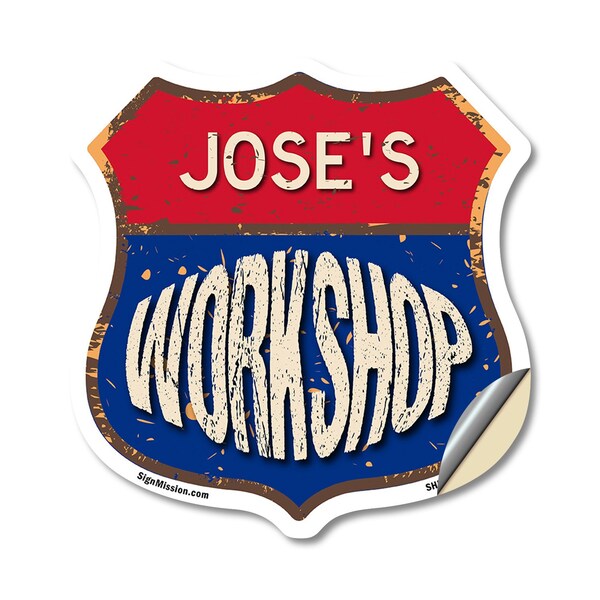 Signmission Jose's Workshop, 18 Inch X 18 Inch, Vinyl Decal SHI-D-18-489-JOSE - main