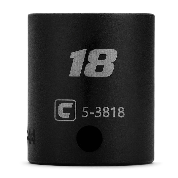Capri Tools 18 mm Shallow Impact Socket, 3/8-Inch Drive, 12-Point, Metric CP53818 - main