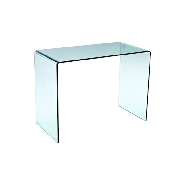 Homeroots 43" Clear Glass Computer Desk 554196 - main