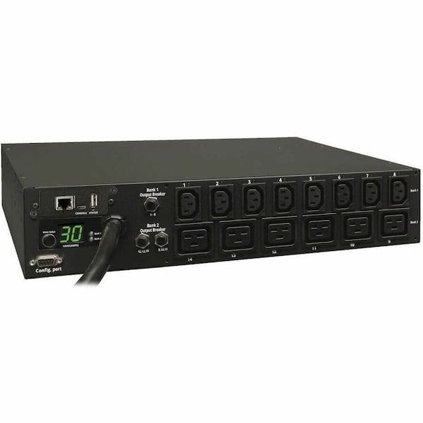 Eaton 5.5kW Single-Phase Switched PDU - LX Interface, 208/230V Outlets 8 C13 & 6 C19, L6-30P PDUMH30HV19NET - main