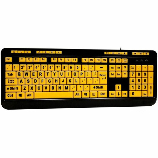 Adesso 4X PRINTED KEYS FLUORESCENT USB 122-KEY HIGH CONTRAST KEYBOARD AKB-132UY - main