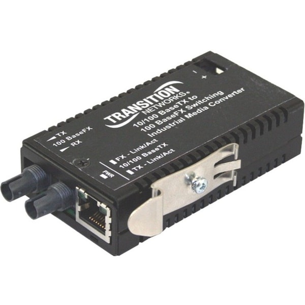 Transition Networks INDUSTRIAL MINI CONVERTER 10/100BTX TO 100BFX ST MM 2KM M/E-ISW-FX-02 - main