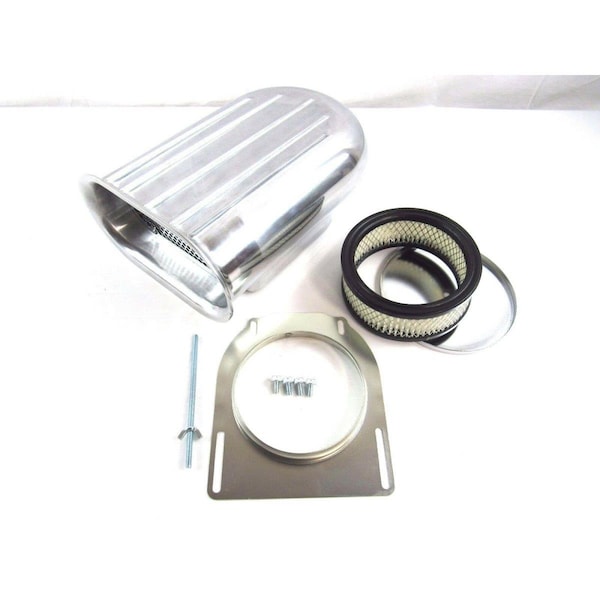 Absurdo Aluminum Hilborn Style 5 Finned Hood Air Scoop Kit with Single 4 BBL Carb, Polished AB2194365 - main