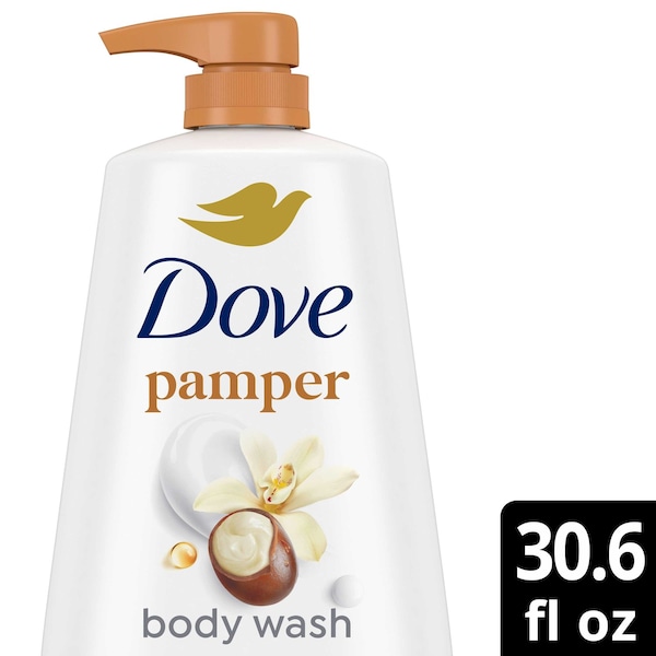 Dove Pamper Shea Butter and Vanilla Body Wash with Pump, 30.6 Ounce, 3PK 69998384 - main