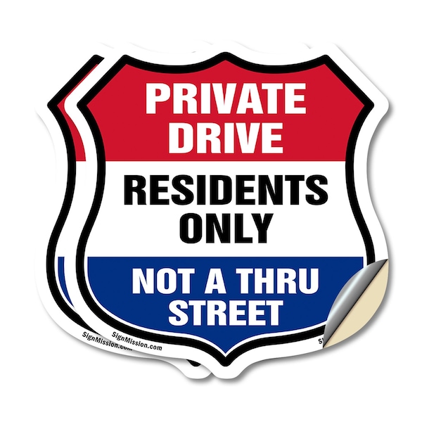 Signmission Private Driveway Shield Sign Private Dri, 6 inch X 6 inch, Vinyl Decal, 2PK SHI-D-2PACK-6-436 - main