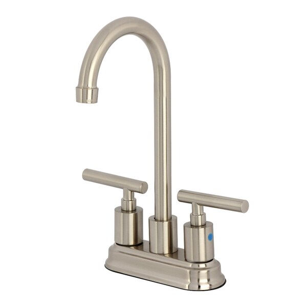 Kingston Brass Double-Handle 4" Centerset Bar Faucet, Brushed Nickel KB8498CML - main