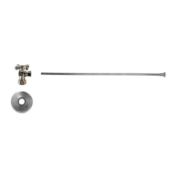 Mountain Plumbing Toilet Supply Kit - Brass Cross Handle with 1/4 Turn Ball Valve MT621-NL - Angle, Flat Head Riser MT482BX-NL/MB - main